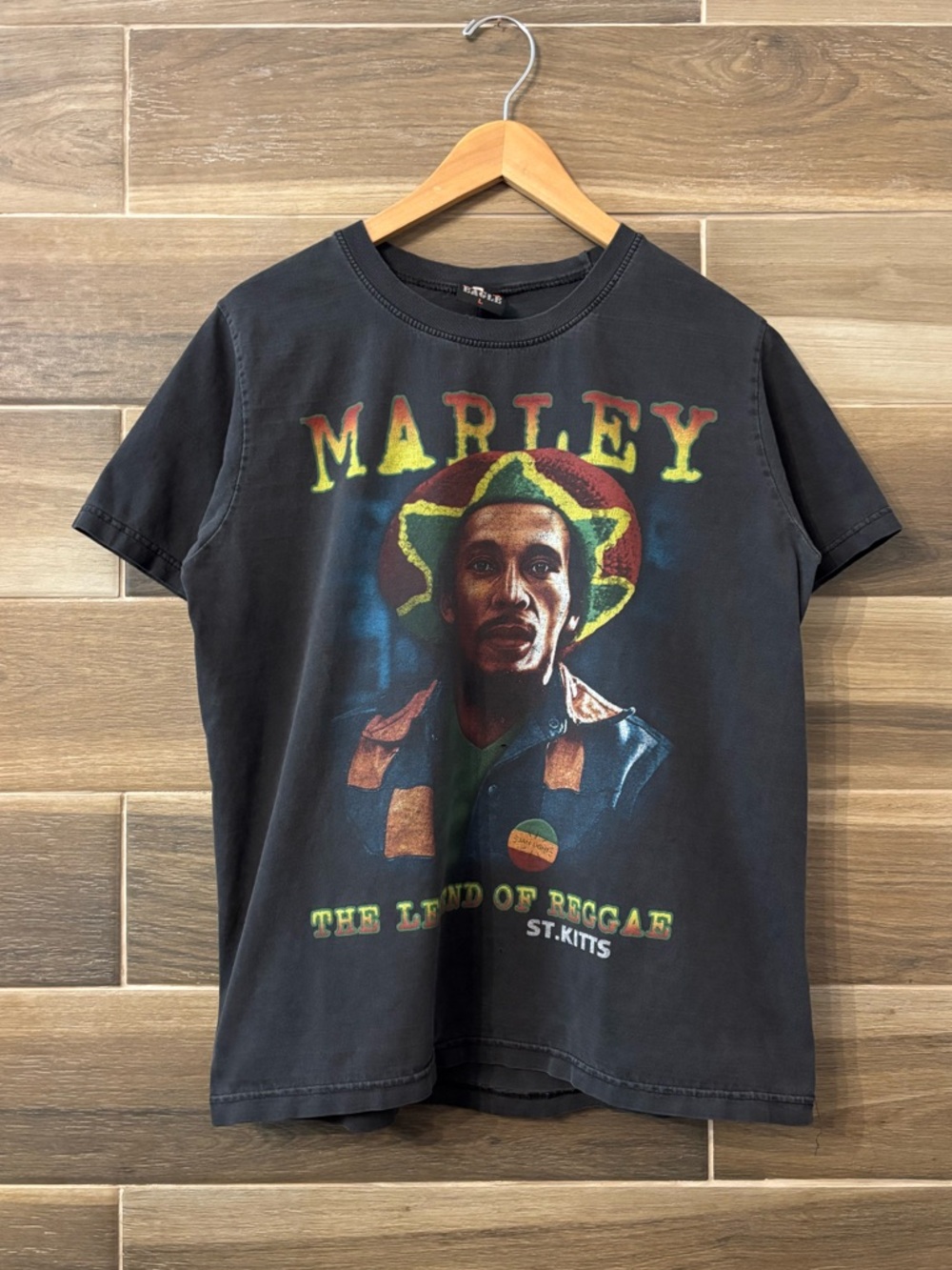 Vintage Bob Marley Faded Distressed Black T Shirt Size Medium 2000s Y2K Reggae